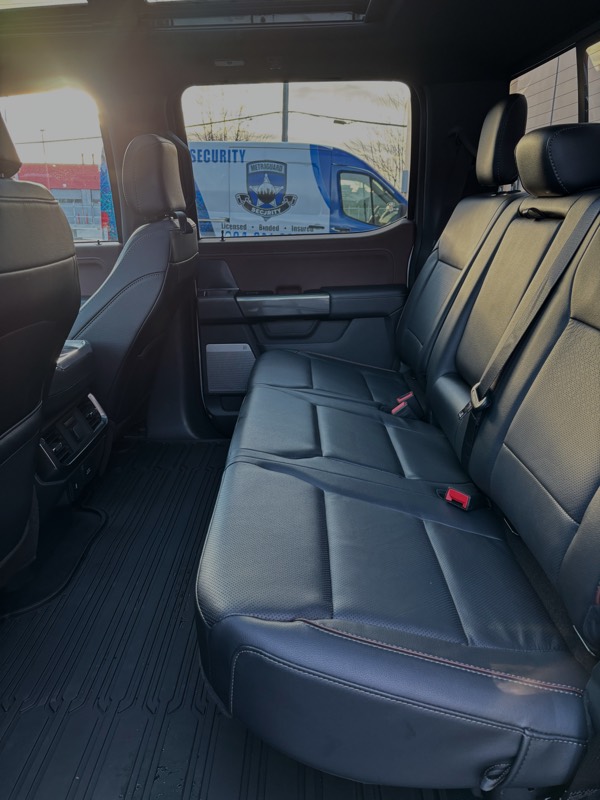 Ford F-150 rear bench seat after interior cleaning