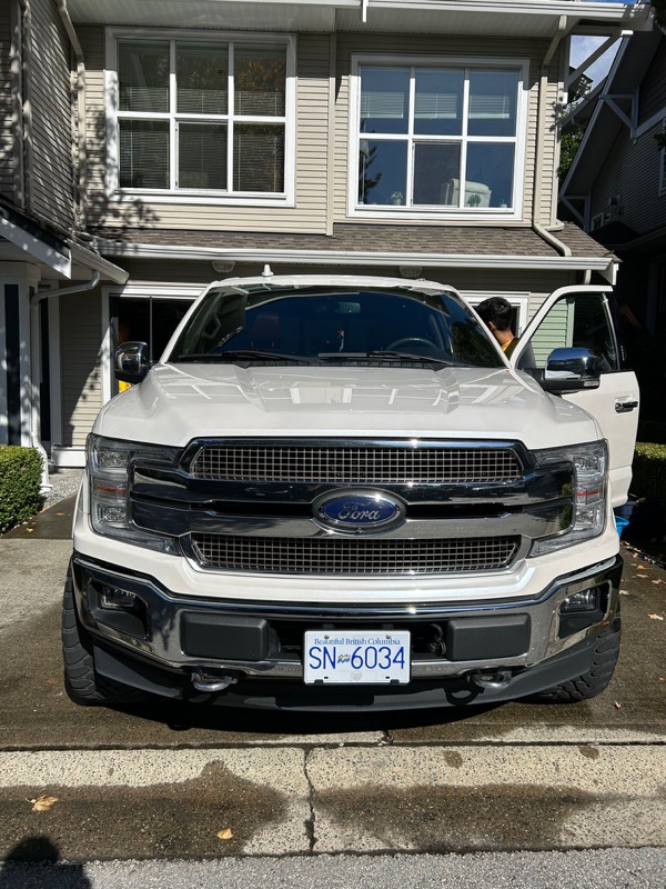 White Ford F-150 King Ranch freshly washed
