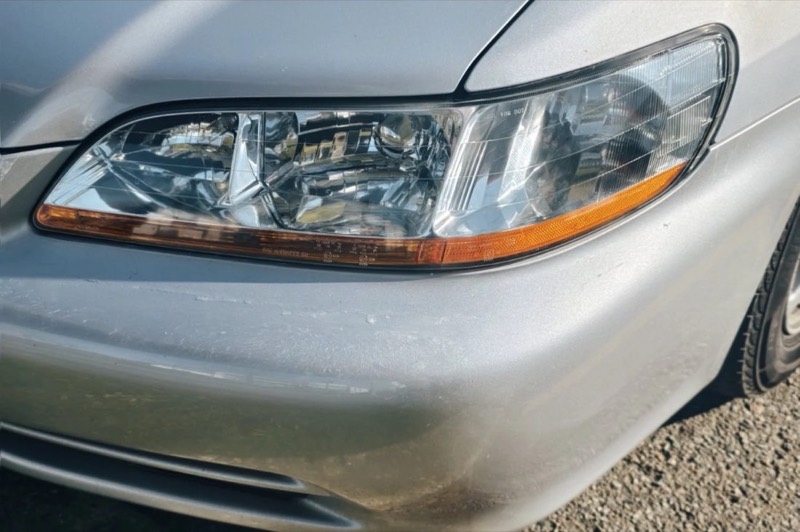 Clear Honda headlight after restoration
