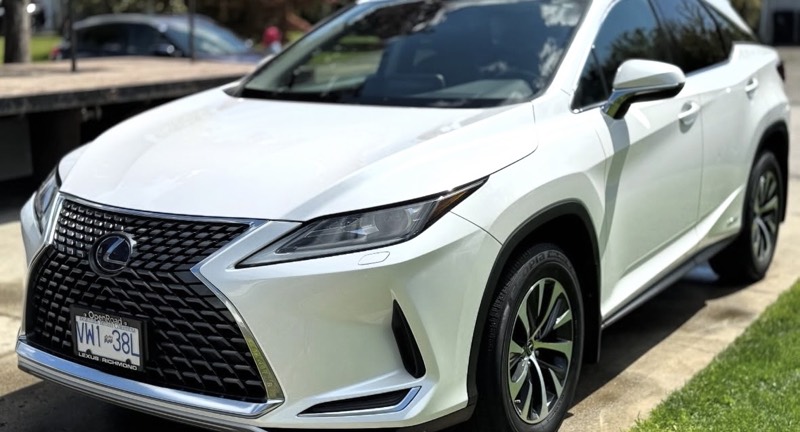 White Lexus RX freshly washed